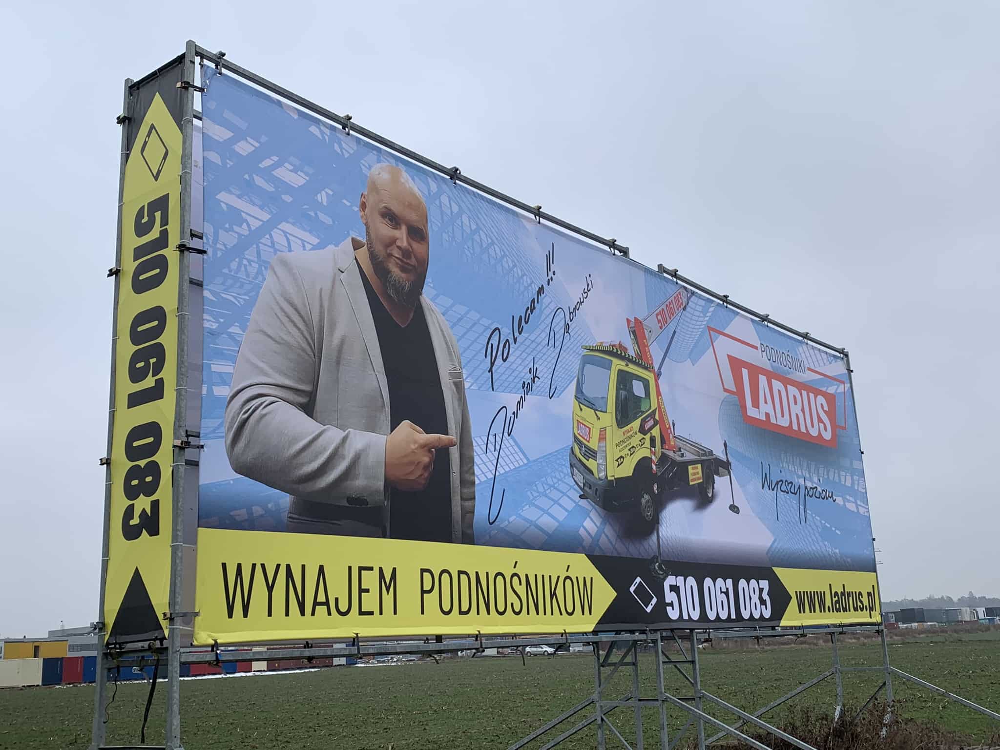 Druk, montaż i ekspozycja reklamy na naszym MegaBillboardzie 12x4m przy drodze S5